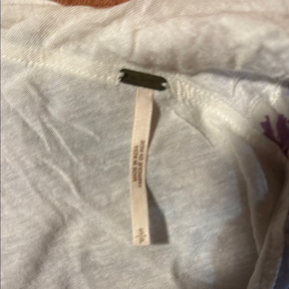 Free People one shoulder White and Purple Top